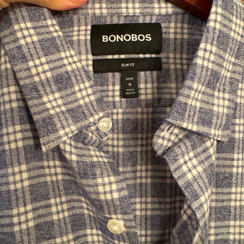 Bonobos Checkered Shirt in Blue and White